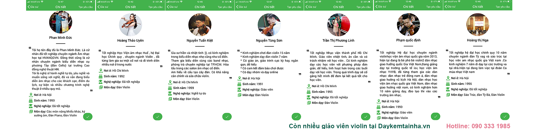 học kèm đàn violin